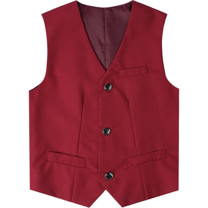 Black Vest Boys Dress Suit Kids Blazer Toddler Wedding Formal Piano Performance Waistcoats Children School Party Navy Clothes