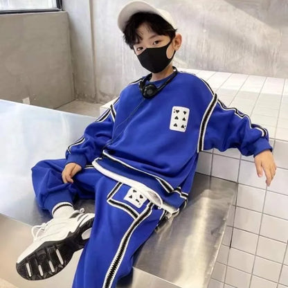 Sweatshirt Set Print Children's Clothing Boys Elementary Student Men's Clothes Boy Autumn Winter Suit Kids Sets Korean 2025 Wear