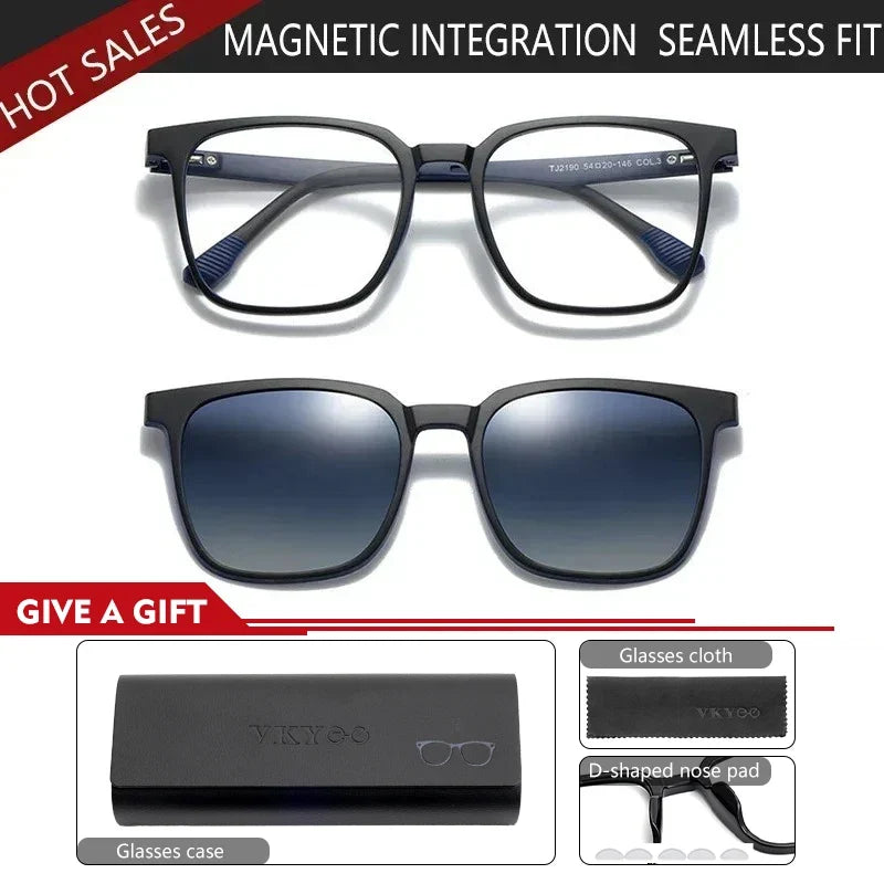 NEW IN Magnetic Clip on Optical Myopia Glasses For Men Women Polarized Sunglasses Prescription Reading Glasses TJ2190