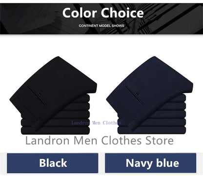 Formal Dress Suit Pants Tall Men 190CM Business Black Blue Plus Size 40 42 44 46 Extra Long Lengthened Straight Office Trousers