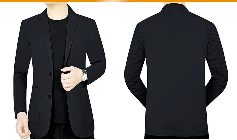 New Summer Man Thin Sunscreen Blazers Jackets Solid Business Casual Suits Coats Male Slim Elastic Blazers Jackets  Clothing 4XL