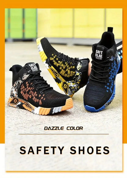 High Top Protective Safety Shoes Men Steel Toe Work Shoes Men Women Work Safety Boots Anti Smash Safety Indestructible WorkBoots