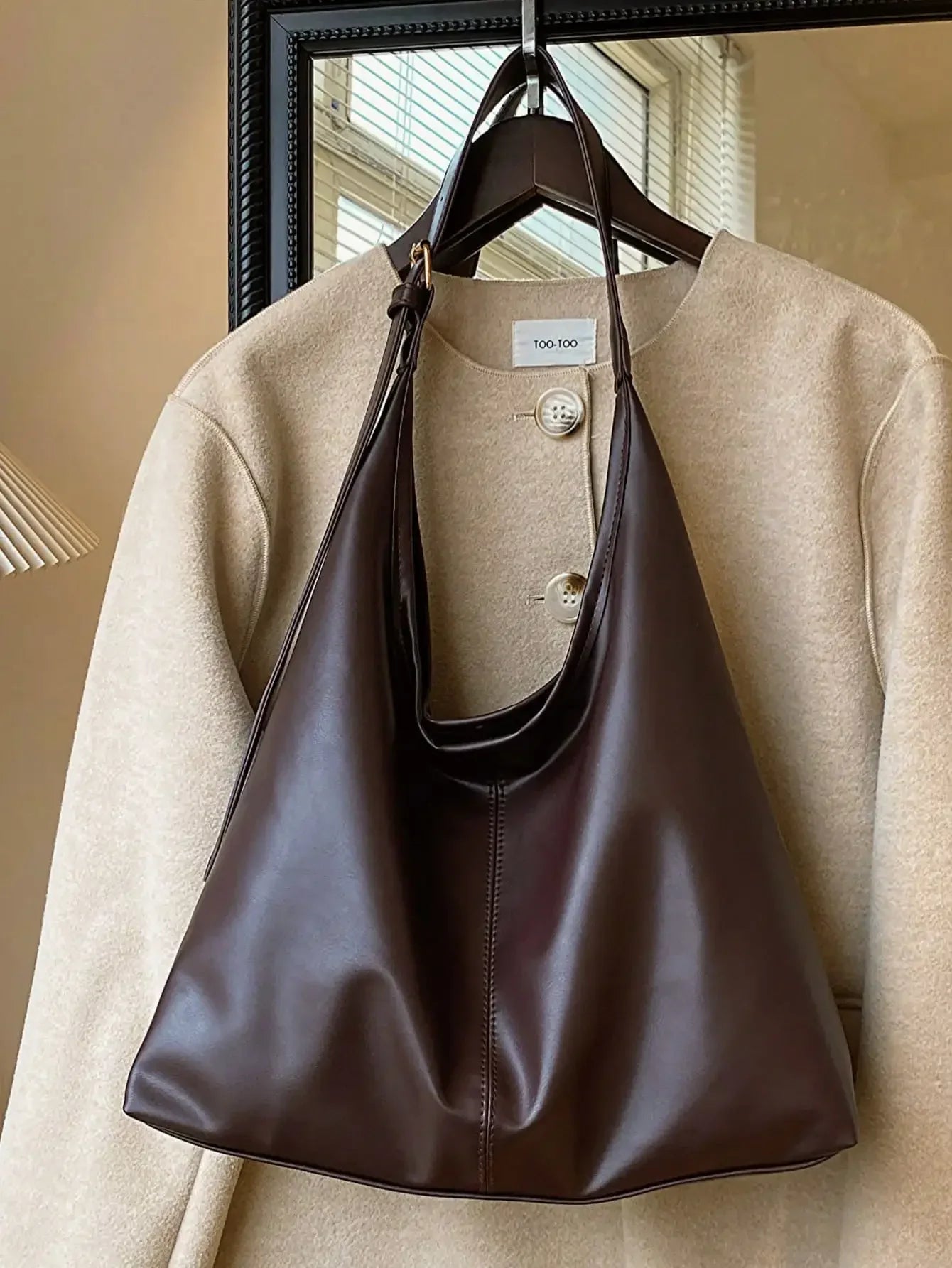 Large Capacity Solid Color Women's Shoulder Bag, Multifunctional Crossbody Bag, Women's Shoulder Tote Bag, Large Capacity Crossbody Tote Bag, Casual Work Bag