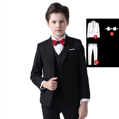Top Quality Big Boys Suit For Wedding Teenager Kids Formal Tuxedo Dress Children Photograph Blazer Party Performance Costume