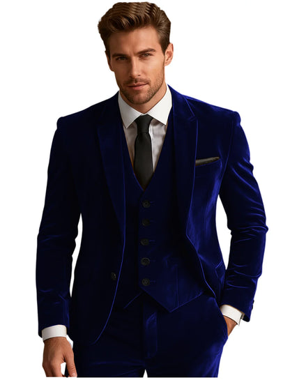 Elegant Wedding Men's Suit Business Tuxedos Formal 3 Piece Set Jacket Vest Pants Single Breasted Men Sport Coats Blazers