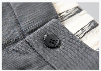 Spring Summer Thin Men's Slim Straight Casual Pants Fashion Korean Solid Color Elastic Comfortable Business Gray Trousers