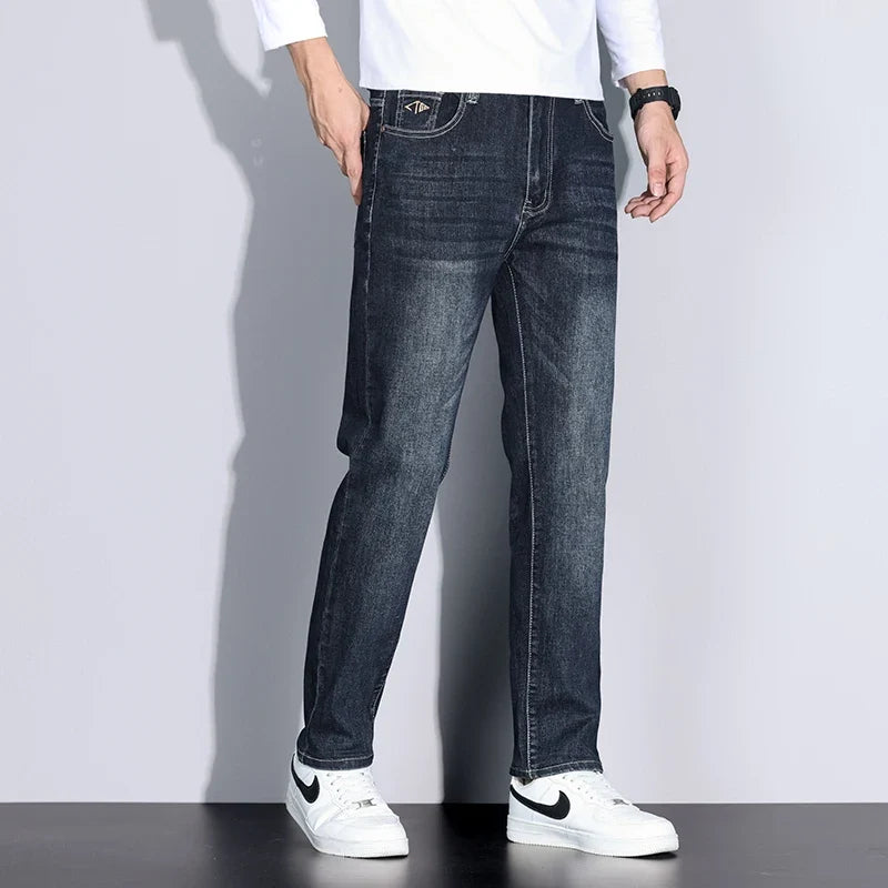 Big Tall Clothes Men's Jeans Extral Long Leg Length Straight Denim Pant Male Lengthened Trouser Slim Thin 190cm 200 Cm 120cm 110