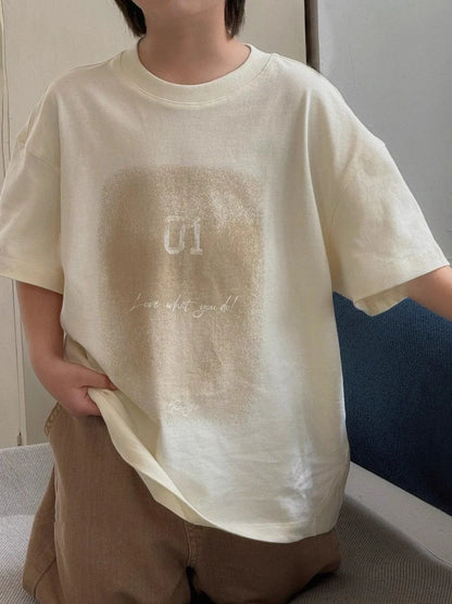 2026 Summer Korean Designer Kids' Unisex Short Sleeve T Shirt Trendy Boys Girls Summer Apparel Soft Cotton Blend Size 110-170cm
