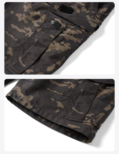 2025 Summer New Camouflage Tactic Shorts Men Oversize Outdoor Cargo Shorts