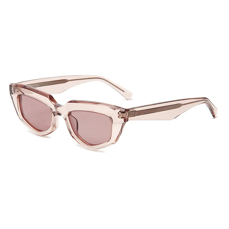 Fashion Retro Small Frame Cat Eye Women Polarized Sunglasses Trendy Personality Multilateral 3D Acetate Men SUN Glasses UV400
