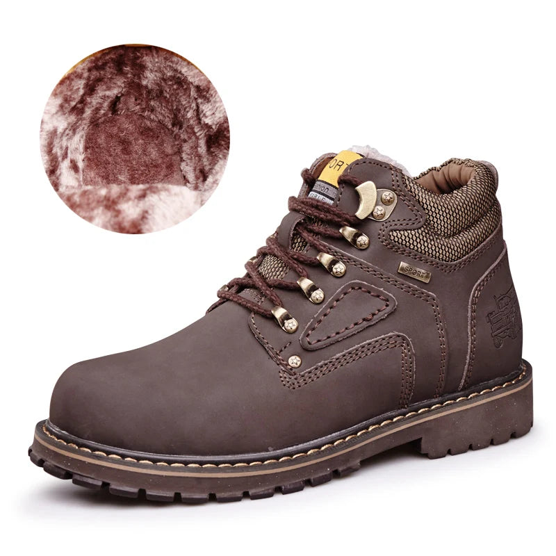 Natural Cow Leather Men’s Women Boots Handmade Retro Winter Autumn Shoes Ankle Snow Boots for Men Top Quality Shoes Dropshipping