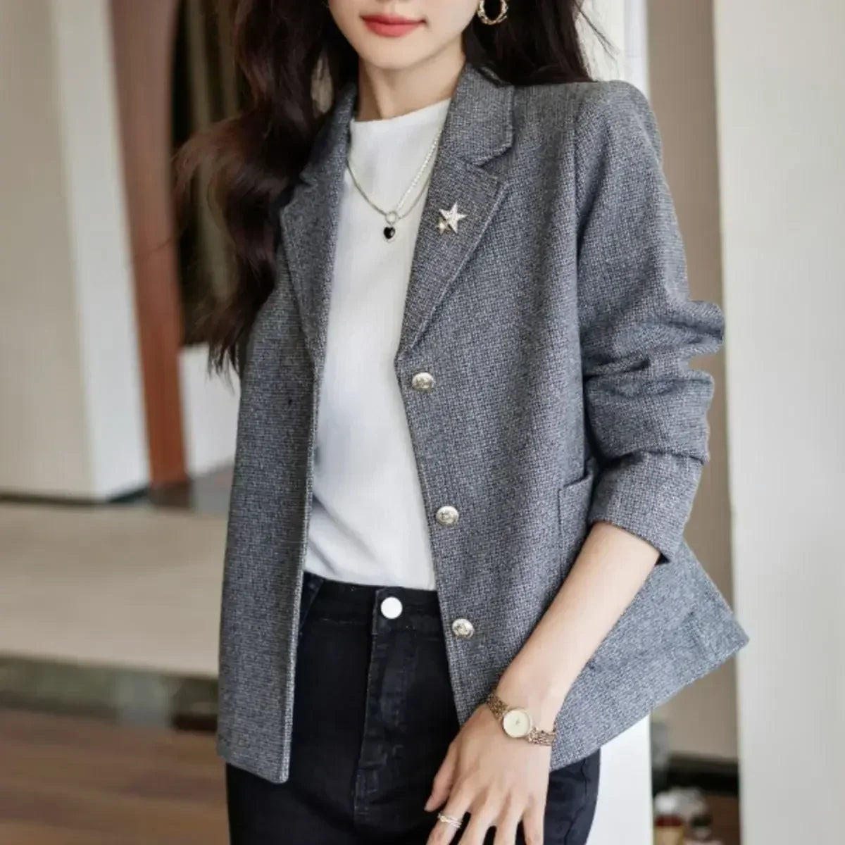 Long Sleeve 2025 New Arrivals Solid Outerwear Casual In Promotion Women's Blazers Korean Fashion Bring Female Coats and Jackets
