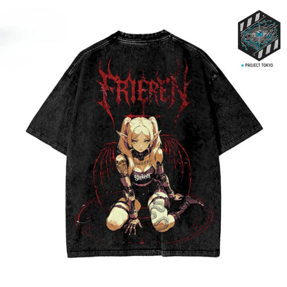 Frieren: Beyond Journey's End Anime T Shirt -Frieren Goth Shirt , Elf Anime Tee , Streetwear Y2K CyberPunk Clothes