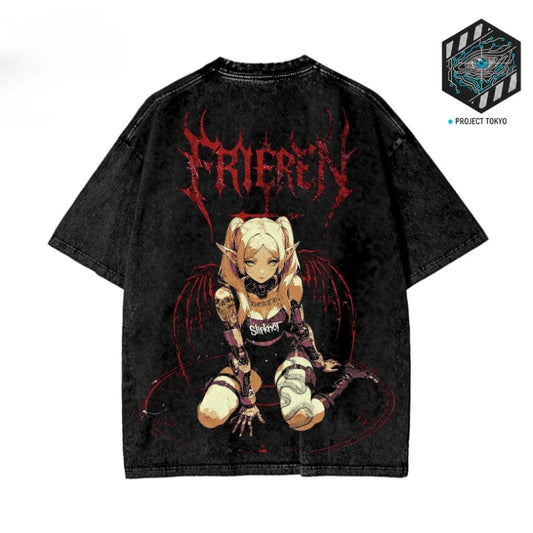 Frieren: Beyond Journey's End Anime T Shirt -Frieren Goth Shirt , Elf Anime Tee , Streetwear Y2K CyberPunk Clothes