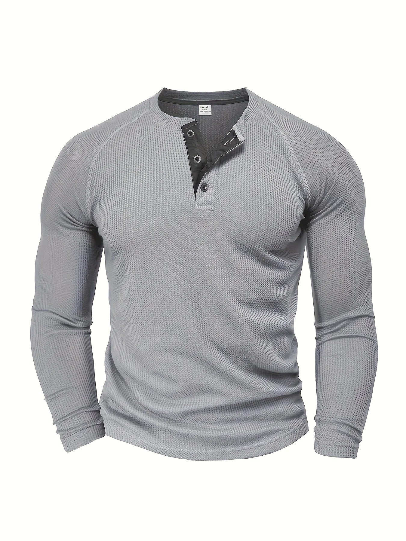 Loose men's solid colour casual versatile American-style round-neck long-sleeve base T-shirt for spring and autumn outdoor daily