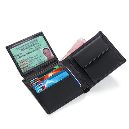 Men's leather wallet RFID Cowhide genuine leather wallet multi-function credit card holder Money bag Men's money clip