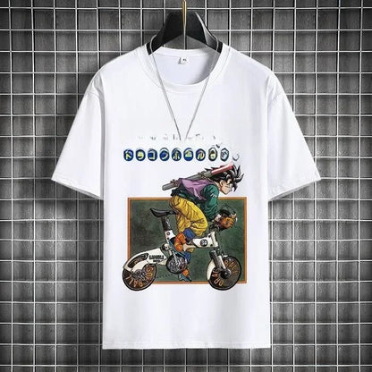 2026 Summer Dragon Ball Z Summer Trendy Short Sleeve Loose Fit T-Shirt Collaborative Release Bird Mountain Memorial Anime Goku