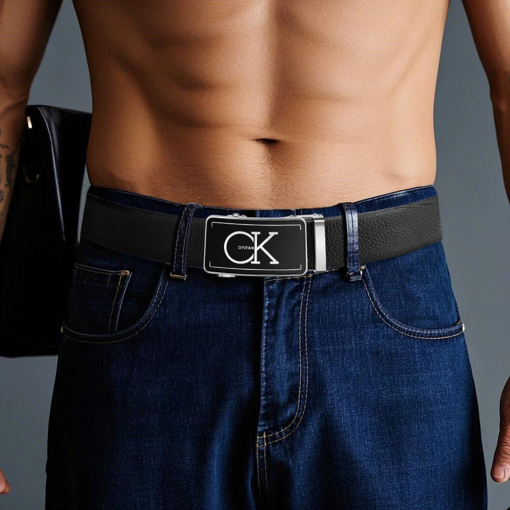 Men's Luxury Designer Belt - Automatic Alloy Buckle with 3.5cm Genuine Leather Belt for Business Suits Casual Belt Men