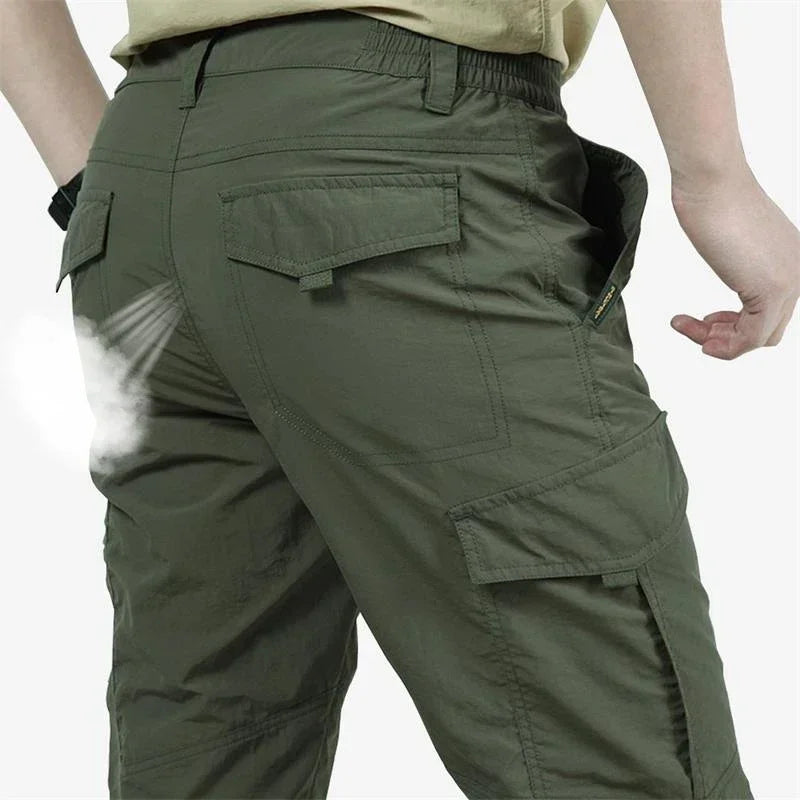 Men's Summer Thin Quick Dry Tactical Cargo Pants Army Outdoor Camping Hiking Pants Casual Trousers Male Sports Fishing Pants