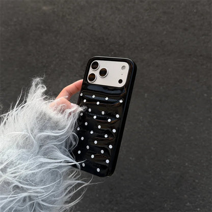 Luxury Silver Leather Love Heart Phone Case For iPhone 17 Pro 16 15 14 Pro Max Back Cover with Hand Strap Shockproof Cute Cases