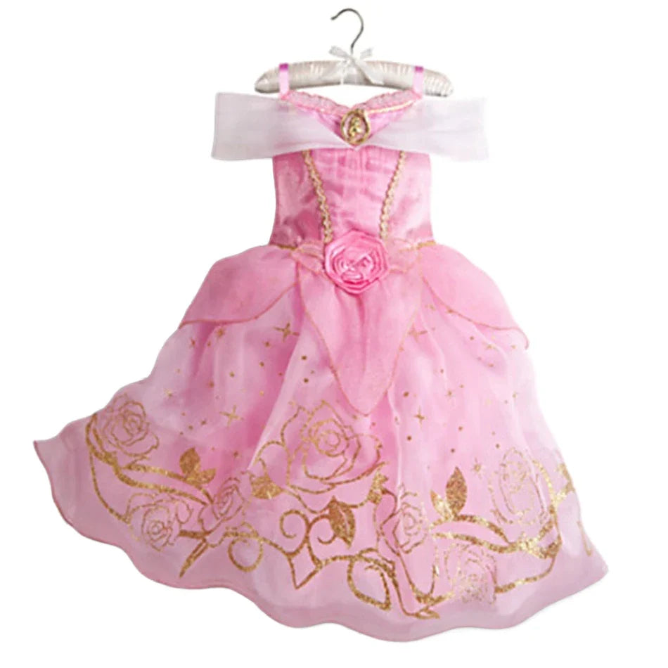 Girls Princess Dress Kids Cinderella Snow White Aurora Sofia Rapunzel Cinderella Halloween Costume Children Birthday Party Dress