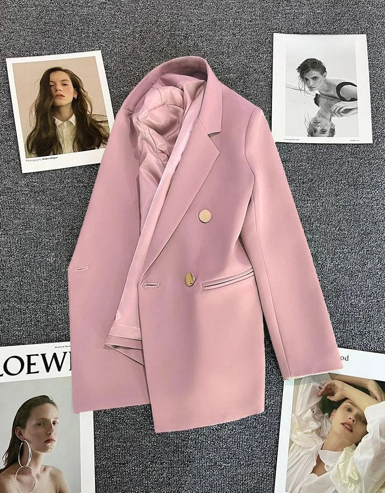 Women's Casual  Jaet Coat 22 Colors Small Suit Outerwear Long Sve Commute Sle Pure Color Spring Season