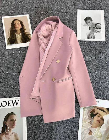 Women's Casual  Jaet Coat 22 Colors Small Suit Outerwear Long Sve Commute Sle Pure Color Spring Season