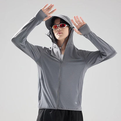 Long Sleeve Hoody Summer Women Sun UV Protection Quick Dry Clothing Men Hooded Jacket Thin Beach Sweatshirt