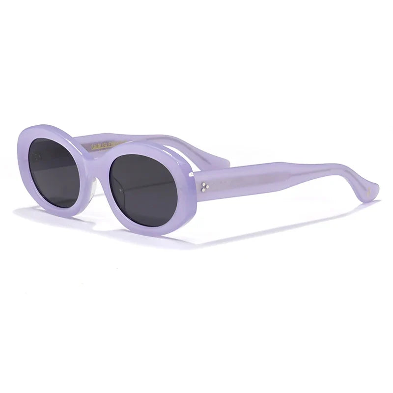 Top Quality Handmade Oval Acetate Men Women Vintage Sunglasses New Exquisite Design Sunglasses Outdoor UV400 Luxury Sunglasses