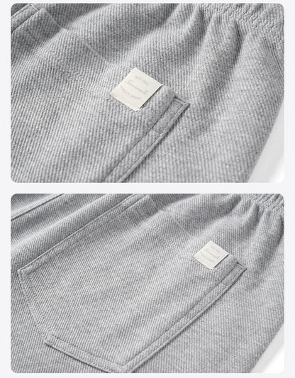 2026 Summer New 340g Twill Knit Men Shorts Casual Loose Fit Sweatpants Shorts Solid Color Breathable Jogger Shorts