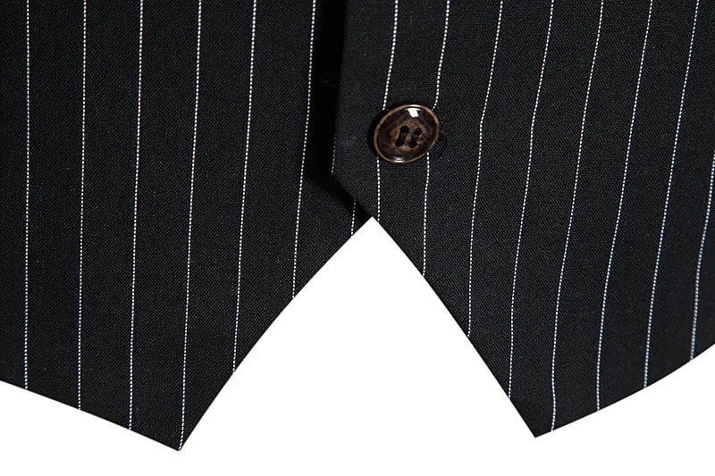 Men's Suit Vest Striped Single Breasted Waistcoat Stylish Mail Suit Retro Vest Wedding Business Banquet Daily Groomsman Uniform