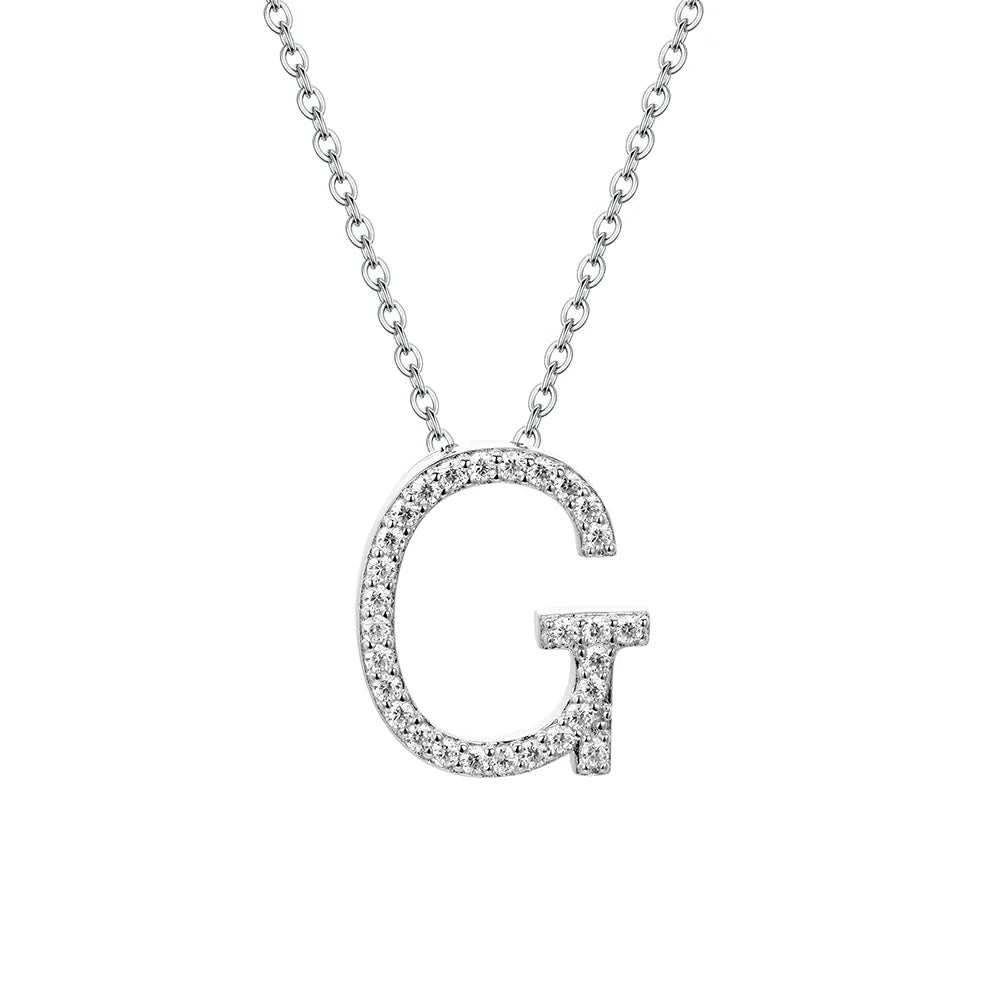 D VVS1 Color Moissanite Letters Necklace Pendant 100% 925 Sterling SIlver for Women Man Fine Jewelry Accessories Gift