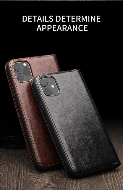 Luxury Thin Case for iPhone15 14 13 12 11 Pro Max Mini Genuine Leather Fashion Cover for XR XS Max 7 8 14 Plus Card Slot
