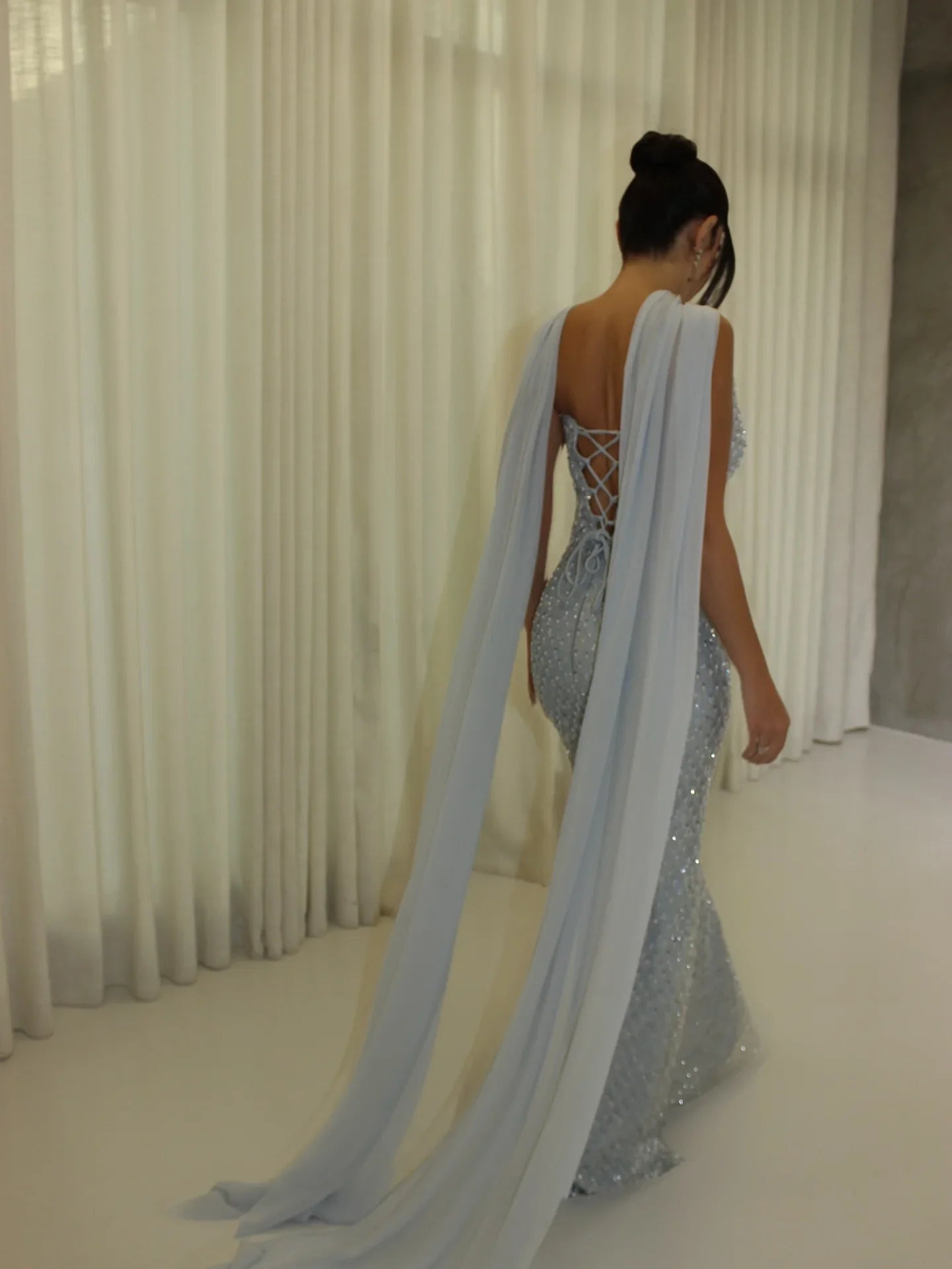 Customized Elegant Women's Dresses for Wedding Party Women's Evening Dress Mermaid Vestidos De Festa فساتين سهرة Shawl Prom
