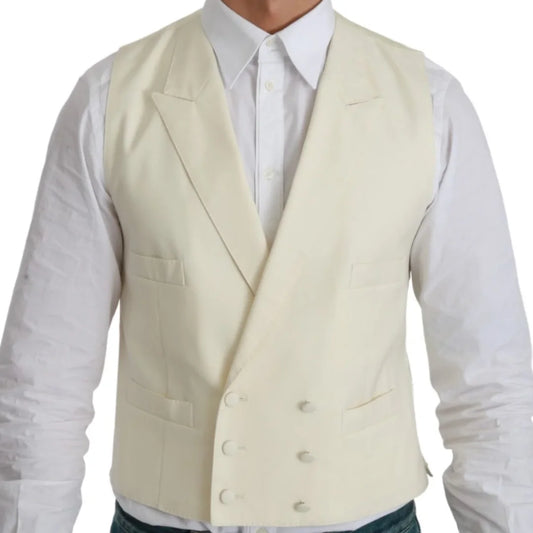 Men Vest Ivory With Lapel Single Button Solid Waistcoat For Wedding Party Banquet Business Work Office Daily Men Suit Vest