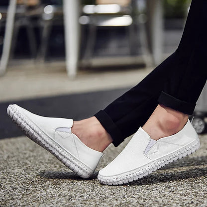 New Plus Size 49 50 Men Loafers Soft Moccasins Fashion Soft Spring Autumn Genuine Leather Shoes Men Casual Flats Driving Shoes