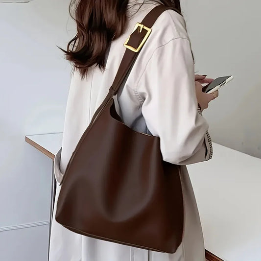 2 Pcs Large Capacity Handbag with Adjustable Shoulder Straps, Magnetic Closure, Simple and Casual Single Shoulder Crossbody Bags