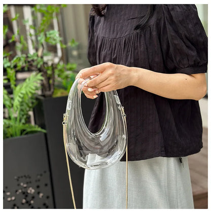 Acrylic Going Out Handbag Ins Famous Fashion Glossy Women's Dinner Bags Diagonal Span Wrist Bag Shoulder Messenger Bag