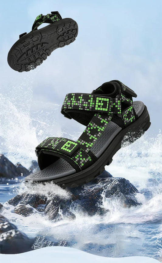 Children Casual Flat Sandals Boys Summer Beach Shoes Breathable Open Toe Non-Slip Kids Walking Footwear