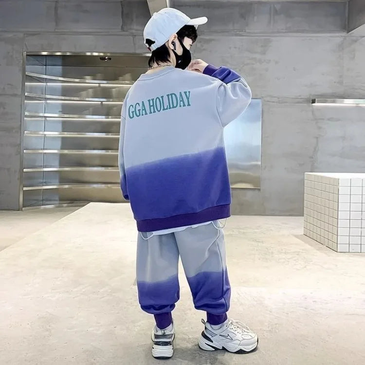 Sportswear Set Cartoon Print Sweatshirt Clothes for Boys Children's Clothing Boy Top Bottom Men's Sets Child Winter Kids Autumn
