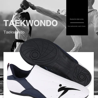 Adult Kids Wear-Resistant Taekwondo Shoes Karate Sneakers Thick Soft Sole Breathable Men Martial Arts Kung Fu Boxing Shoe