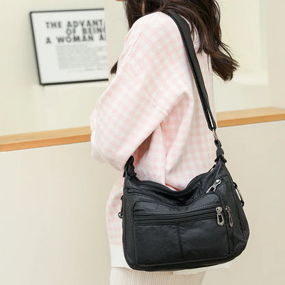 Women Bag 2023 New Fashion Middle-aged Handbag Multi-pocket Practical Messenger Vintage Shoulder Bag Hobos Trend Crossbody Pack