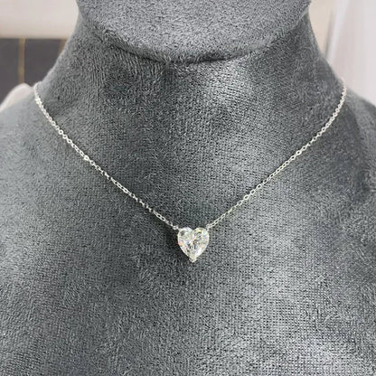 2/4/6carat Heart Cut Moissanite Pendant Necklace for Women S925 Silver D Color Solitaire Diamond Neck Chain with Certificate
