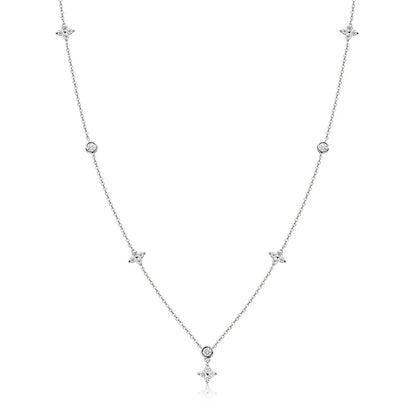Moissanite Necklaces for Women Four Leaf Clover Diamond Pendant s925 Sterling Silver 18k Dainty Daily Necklace Jewelry