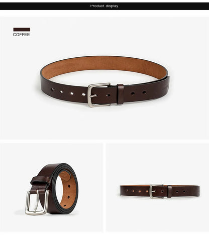 Belts Women Genuine Cow Leather Solid Color Silver Buckle Retro Style Ladies Accessories Waistband Handmade 91083