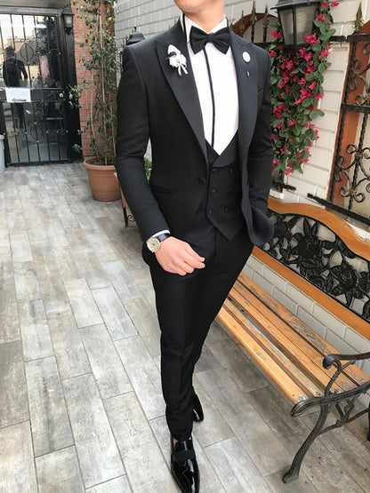 Latest Designs Men's Classic Suits For Wedding Groom Tuxedo Slim Fit One Button Prom Party Best Man 3 Pieces Costume