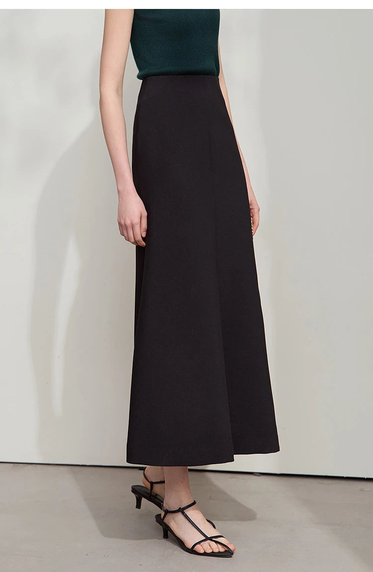 Minimalist Skirt Mermaid For Women 2025 Spring New Elegant Office Lady Solid Mid Length Slim Thin Elastic Skirts 12521065