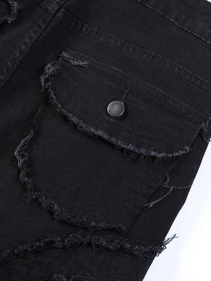 2025 New Men Ripped Stacked Jeans Distressed Slim Fit Skinny Straight Leg Jeans Fashion Hip Hop Denim Pants Casual Streetwear