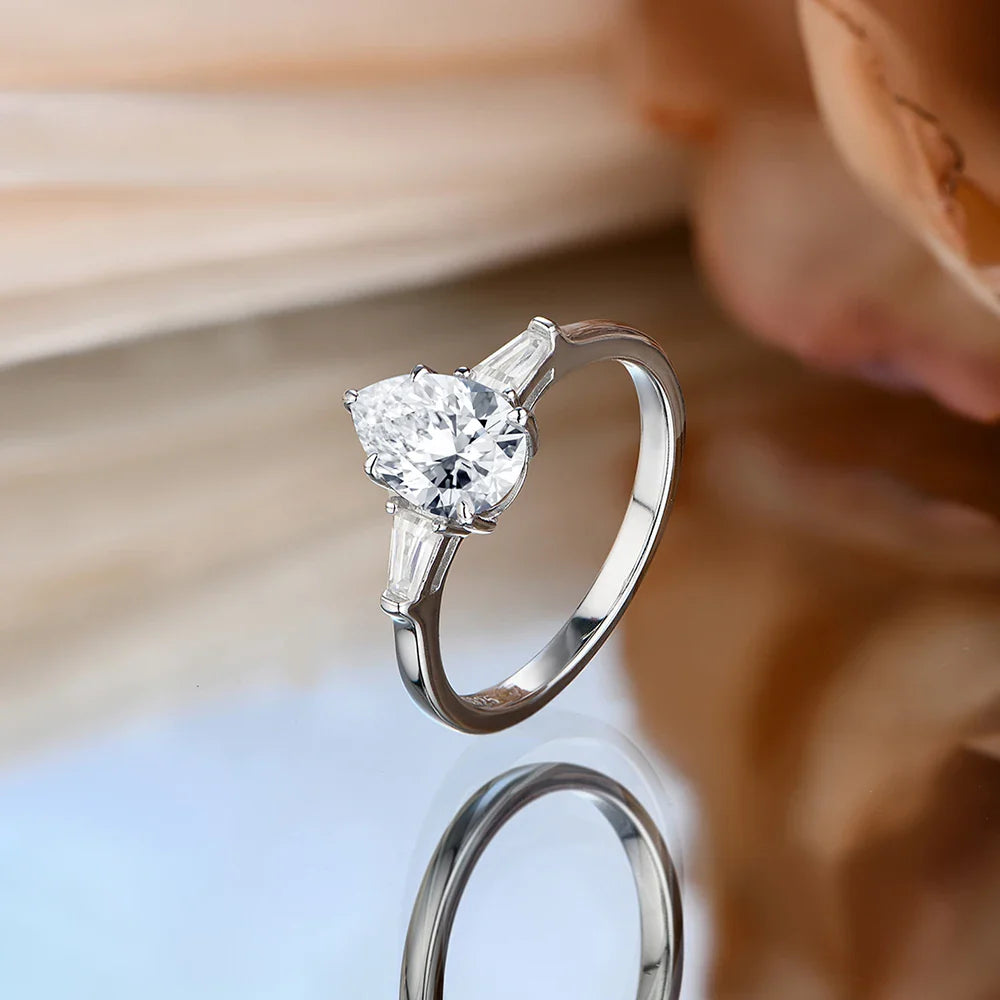 D Color 1.5CT Moissanite Ring for Women Real s925 Silver Gold Plated Bridal set for Wedding Engagement Fine Jewelry