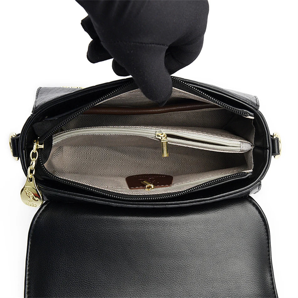 2024 Brand Crocodile Leather Crossbody Bags for Women Female Shoulder Messenger Sac Luxury Designer Ladies Handbags and Purses